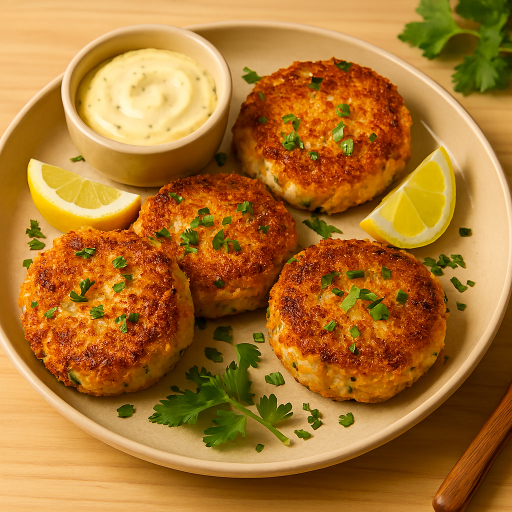 Golden crab cake